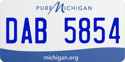 MI license plate DAB5854