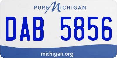 MI license plate DAB5856