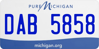 MI license plate DAB5858