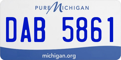 MI license plate DAB5861