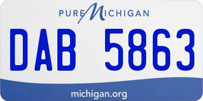 MI license plate DAB5863