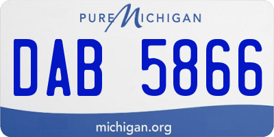 MI license plate DAB5866
