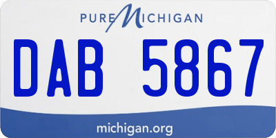 MI license plate DAB5867