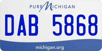 MI license plate DAB5868