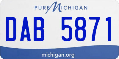 MI license plate DAB5871