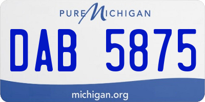 MI license plate DAB5875