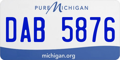 MI license plate DAB5876