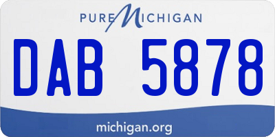 MI license plate DAB5878