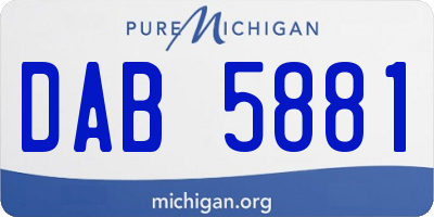 MI license plate DAB5881