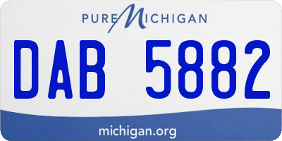 MI license plate DAB5882