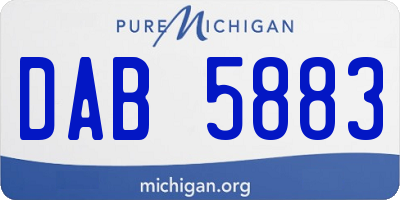 MI license plate DAB5883