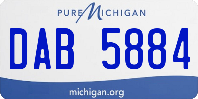 MI license plate DAB5884