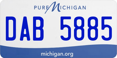MI license plate DAB5885