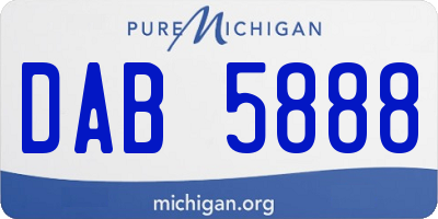 MI license plate DAB5888