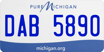MI license plate DAB5890