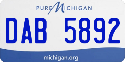 MI license plate DAB5892