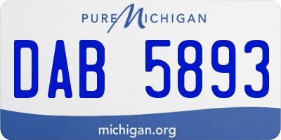 MI license plate DAB5893