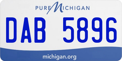 MI license plate DAB5896