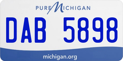 MI license plate DAB5898