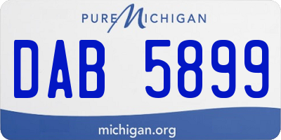MI license plate DAB5899