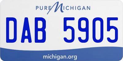 MI license plate DAB5905