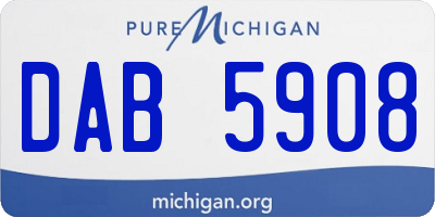 MI license plate DAB5908