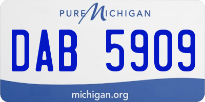 MI license plate DAB5909