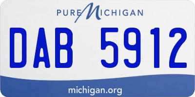 MI license plate DAB5912