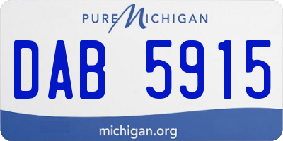 MI license plate DAB5915