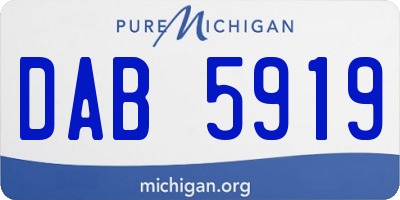 MI license plate DAB5919