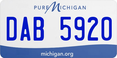 MI license plate DAB5920