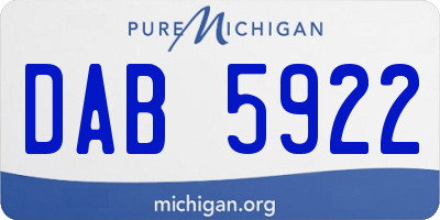 MI license plate DAB5922