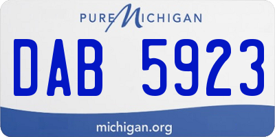 MI license plate DAB5923