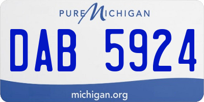 MI license plate DAB5924