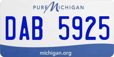 MI license plate DAB5925