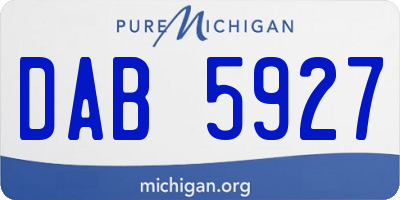 MI license plate DAB5927
