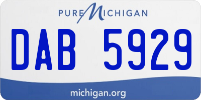 MI license plate DAB5929
