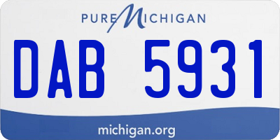 MI license plate DAB5931