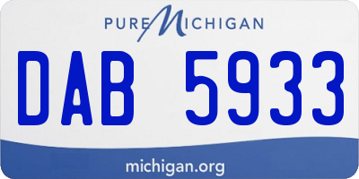 MI license plate DAB5933