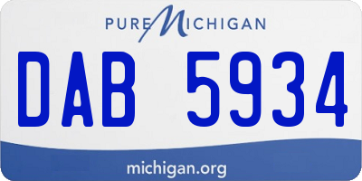 MI license plate DAB5934
