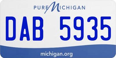 MI license plate DAB5935