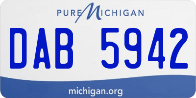 MI license plate DAB5942
