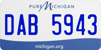 MI license plate DAB5943