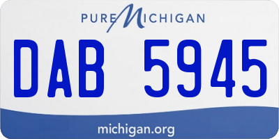 MI license plate DAB5945