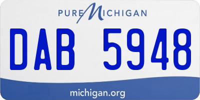MI license plate DAB5948
