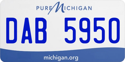 MI license plate DAB5950