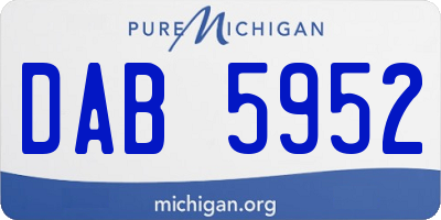MI license plate DAB5952