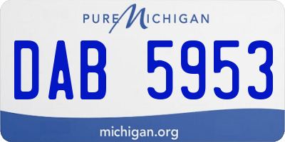 MI license plate DAB5953