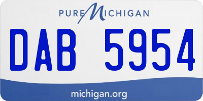 MI license plate DAB5954