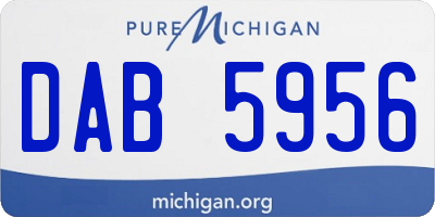 MI license plate DAB5956